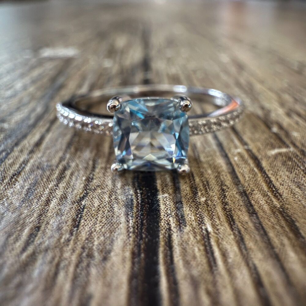 Sterling Silver Lab Created Blue Topaz Ring